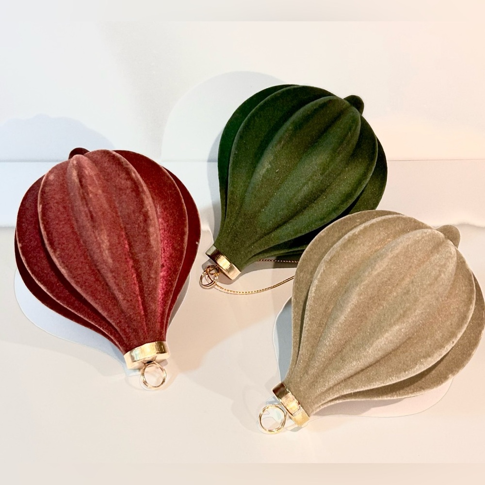 Set of 3 Velvet Decorative Ornaments - Threshold™ designed with Studio McGee NEW